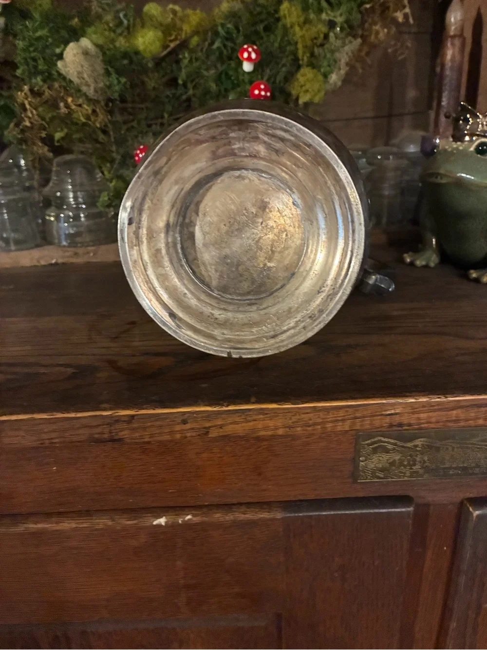 Classic Silver-Tone Decorative Pitcher Vase